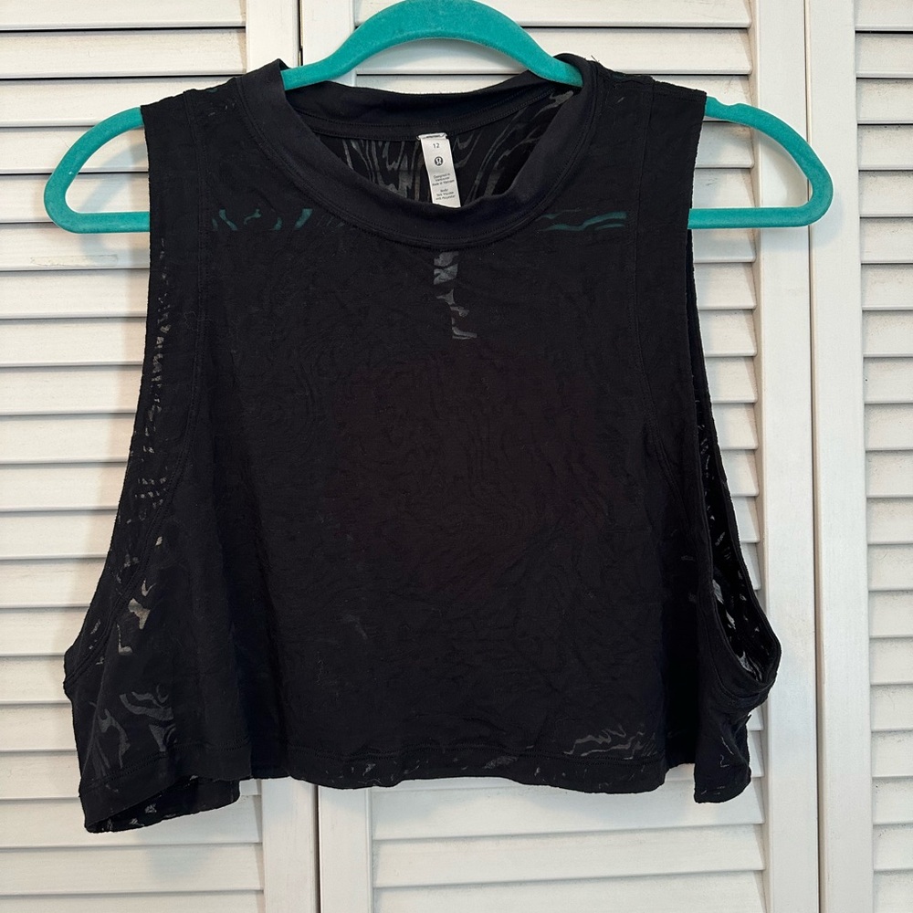 Black Lululemon Sleeveless Crop Tank